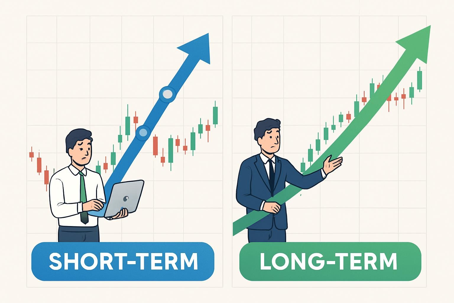 La diferencia entre trading a corto y largo plazo: ¿Cuál es la mejor estrategia para ti?